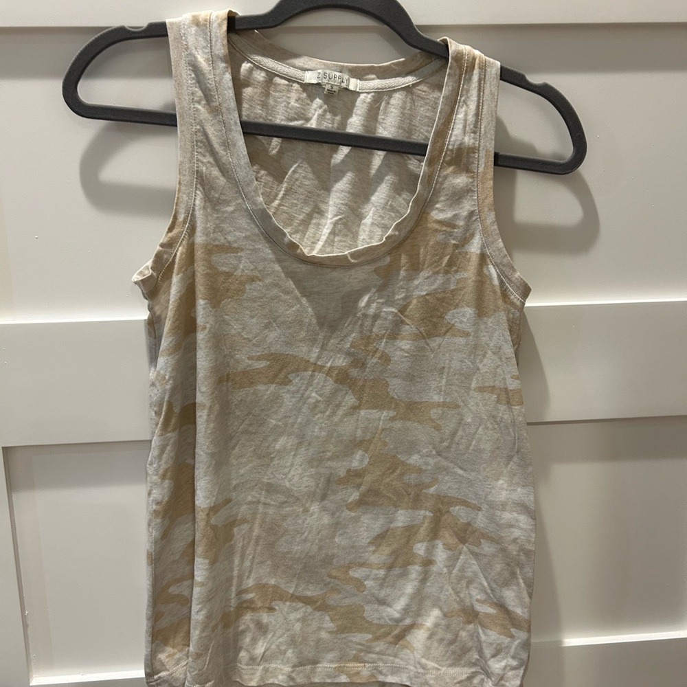 Women's Beige Camo Tank Top